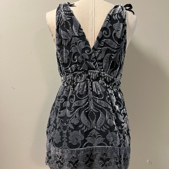 Hale Bob vintage burnt out velvet and silk halter top with beading size small - Picture 6 of 7